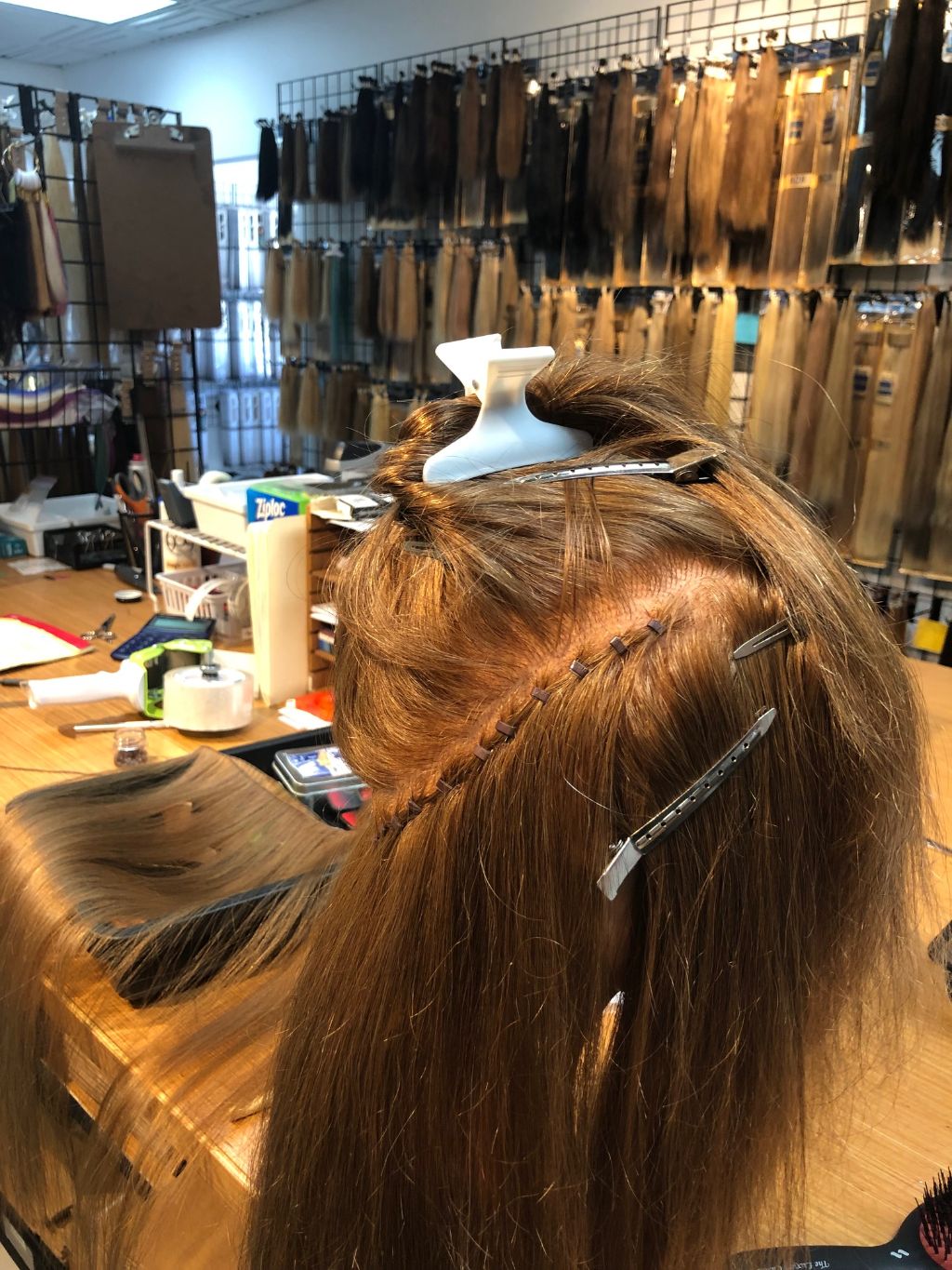 How to Install Hand Tied Hair Extensions on Client